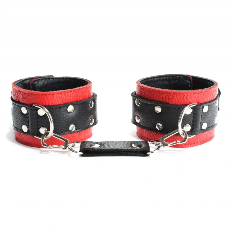 наручники из кожи красные 51003ars в Воронеже