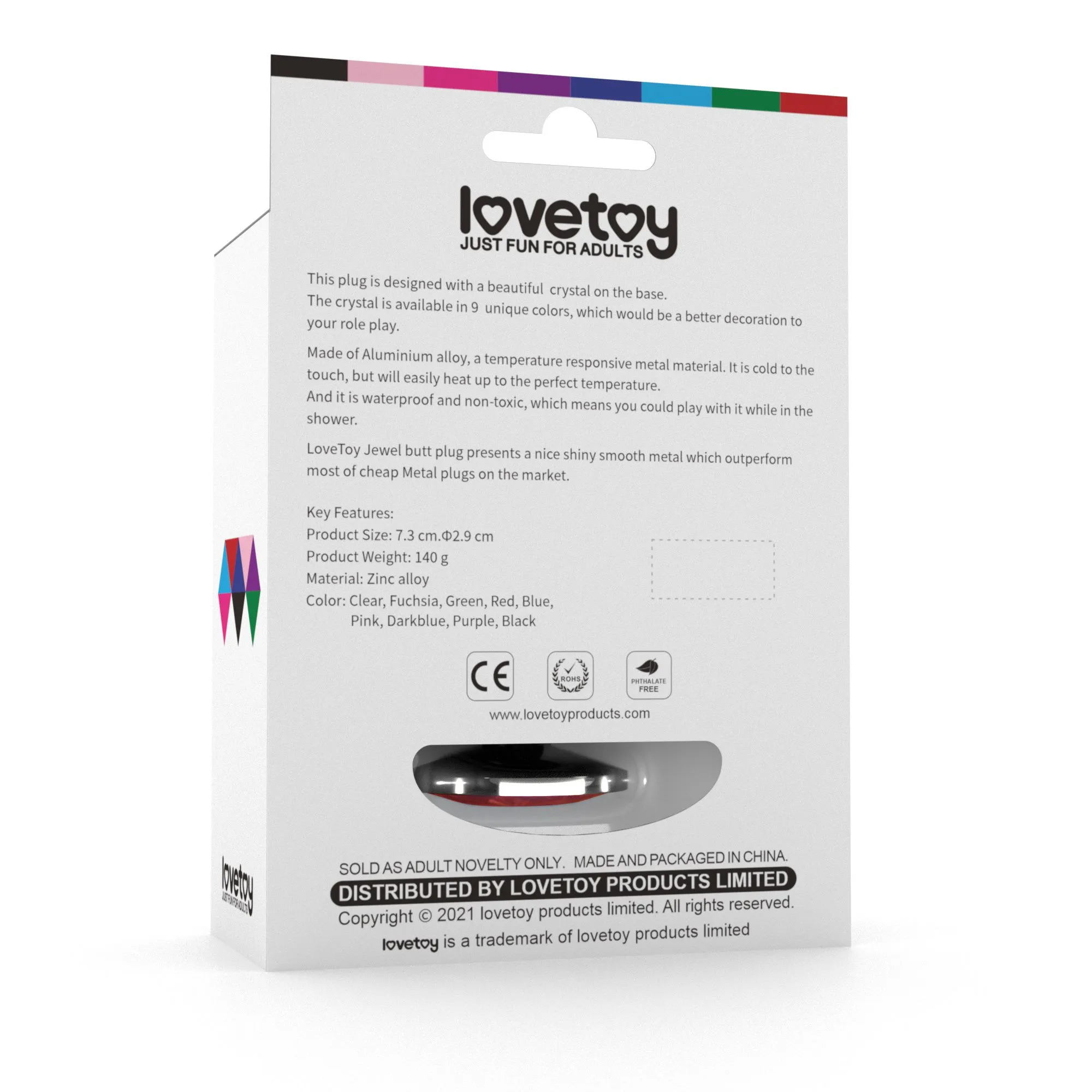 анальная пробка lovetoy малая, с красным камнем в Воронеже