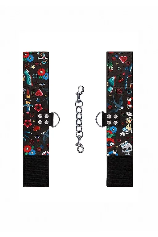 наручники на цепочке printed hand cuffs old school tattoo style в Воронеже