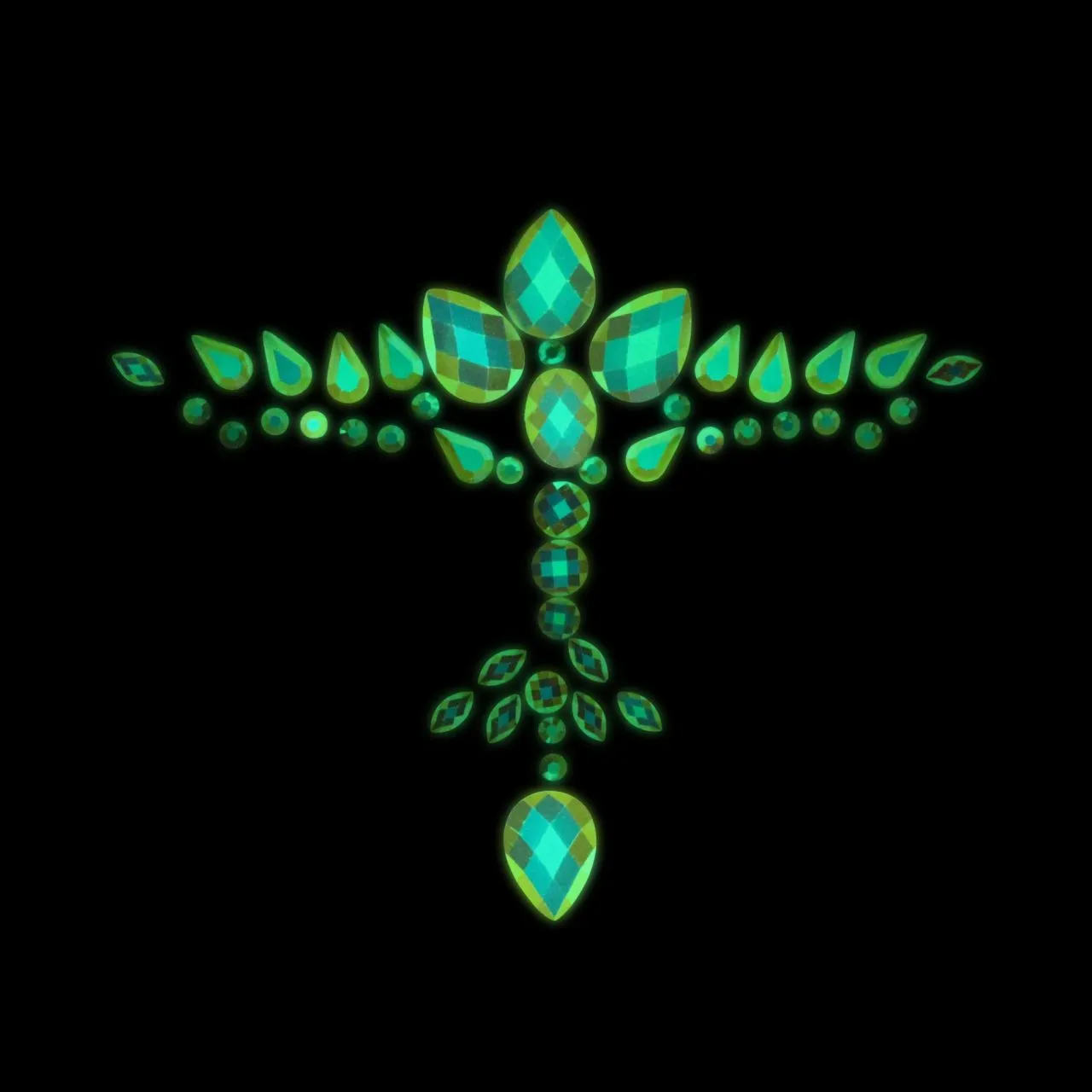 декоративное украшение (камни) на клеевой основе body jewelry stickers - chest - glow in the dark - в Воронеже