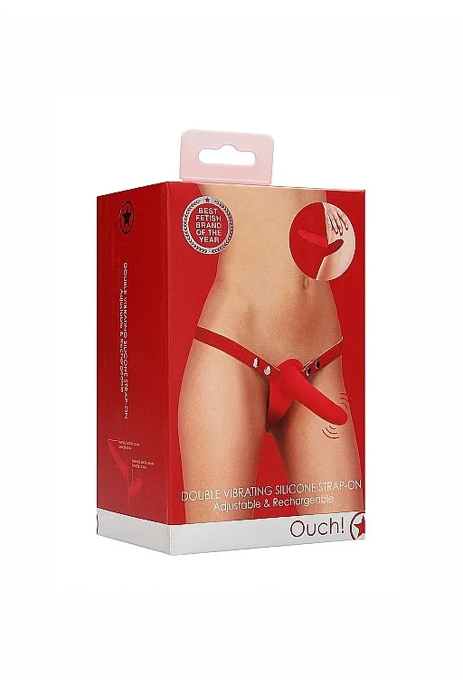 Двойной страпон Adjustable с вибрацией