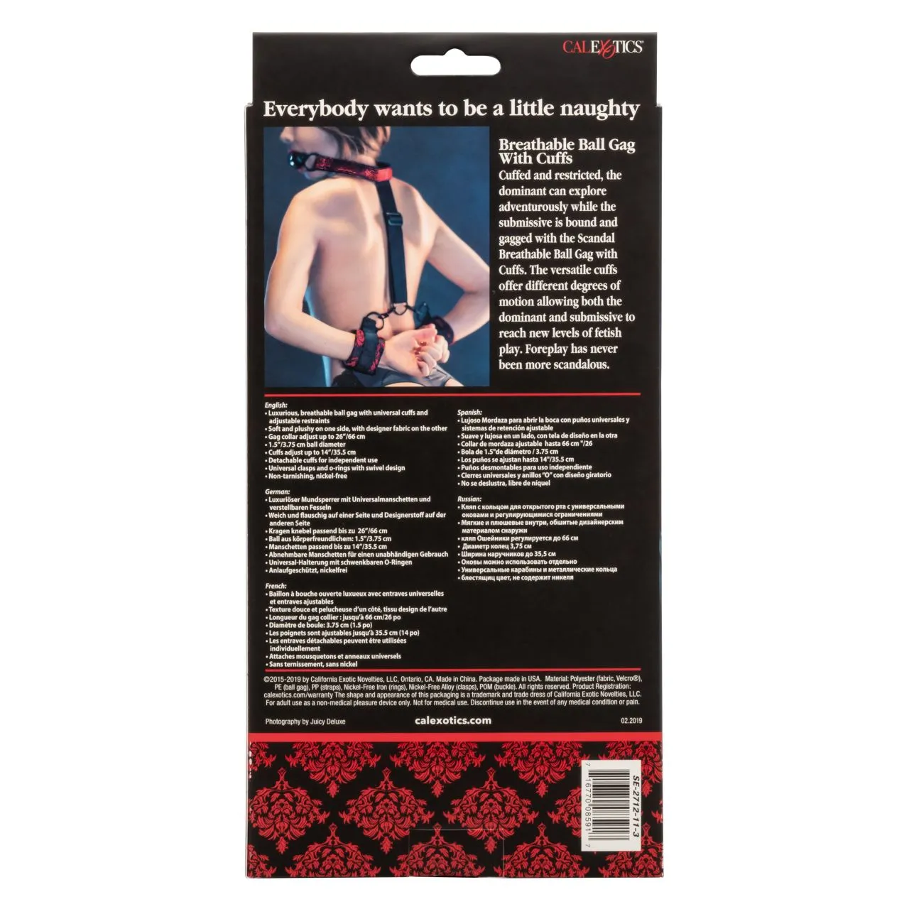 кляп-шарик с фиксацией рук scandal breathable ball gag with cuffs в Воронеже