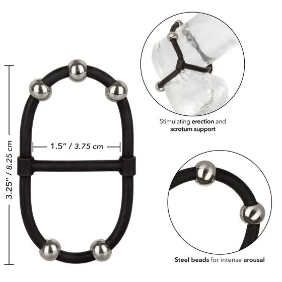 эрекционное кольцо с стальными бусинами steel beaded dual silicone maximizer в Воронеже