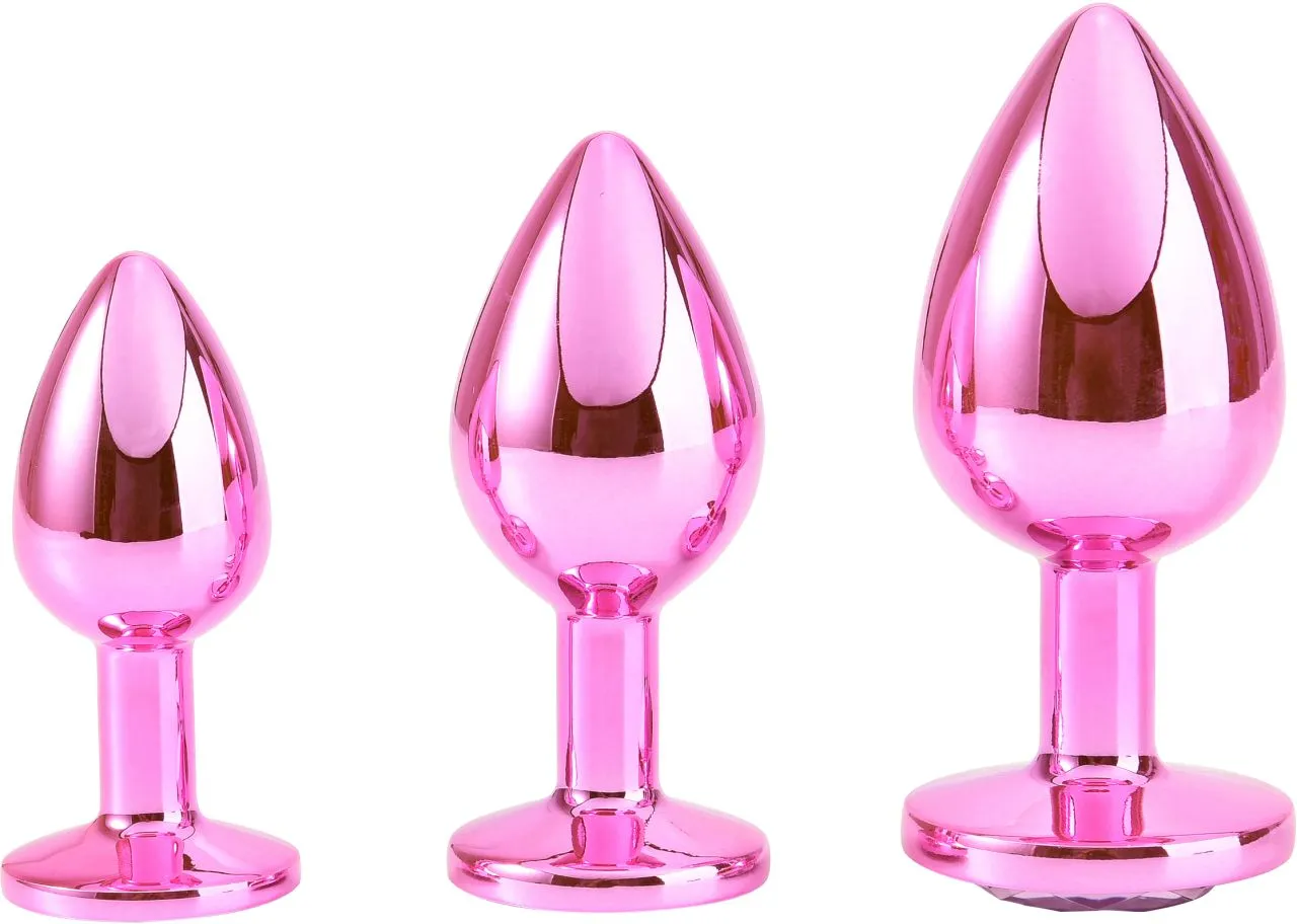 розовая алюминивая анальная пробка medium в Воронеже