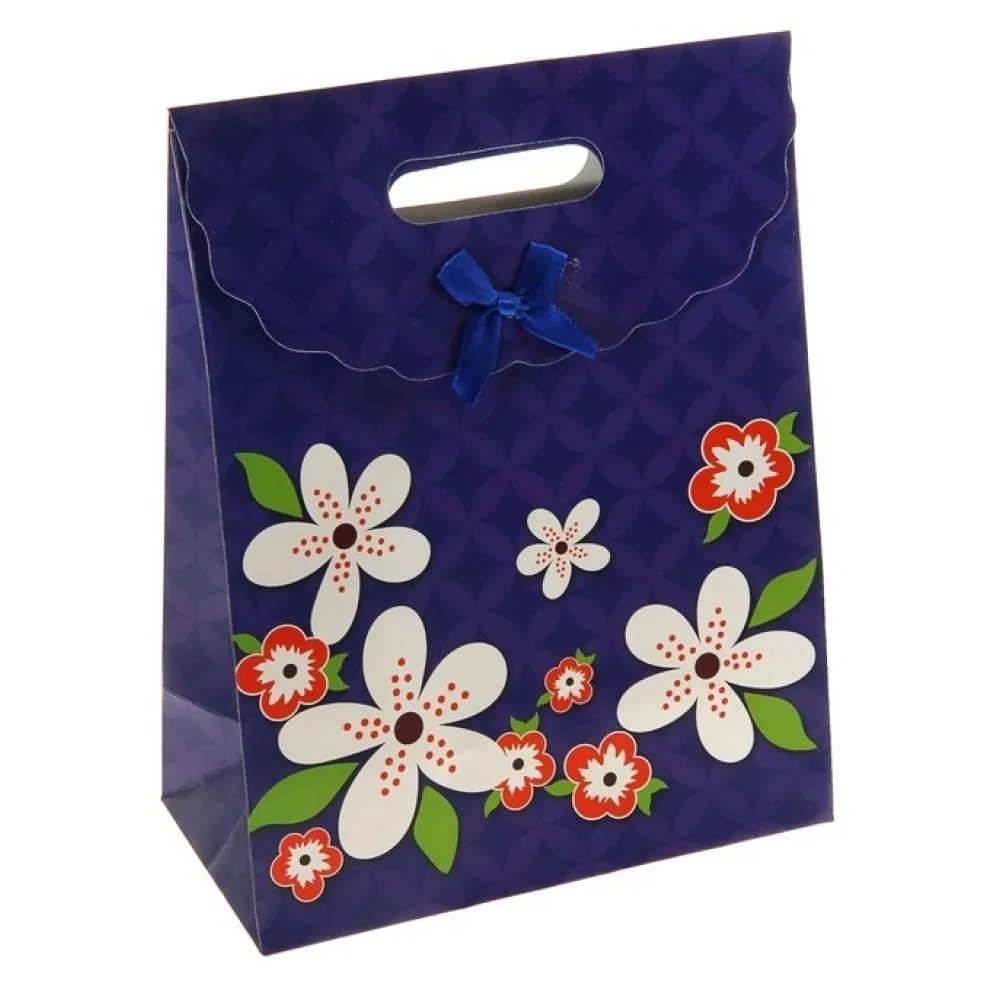 Пакет с клапаном Сима Ленд Летние цветы, синий