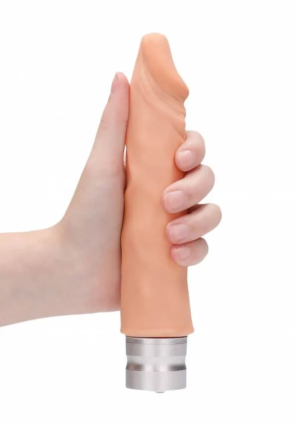 вибромассажер реалистичный realrock vibrating dildo, телесный в Воронеже