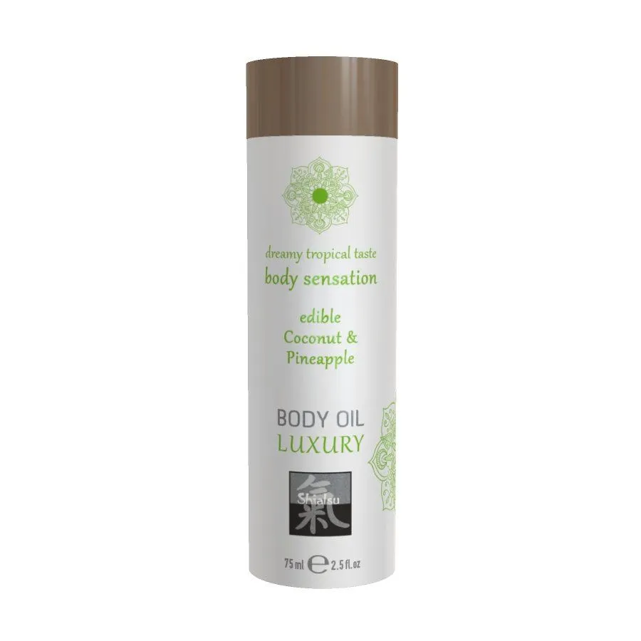 масло съедобное для тела hot production shiatsu кокос и ананас, 75 мл в Воронеже