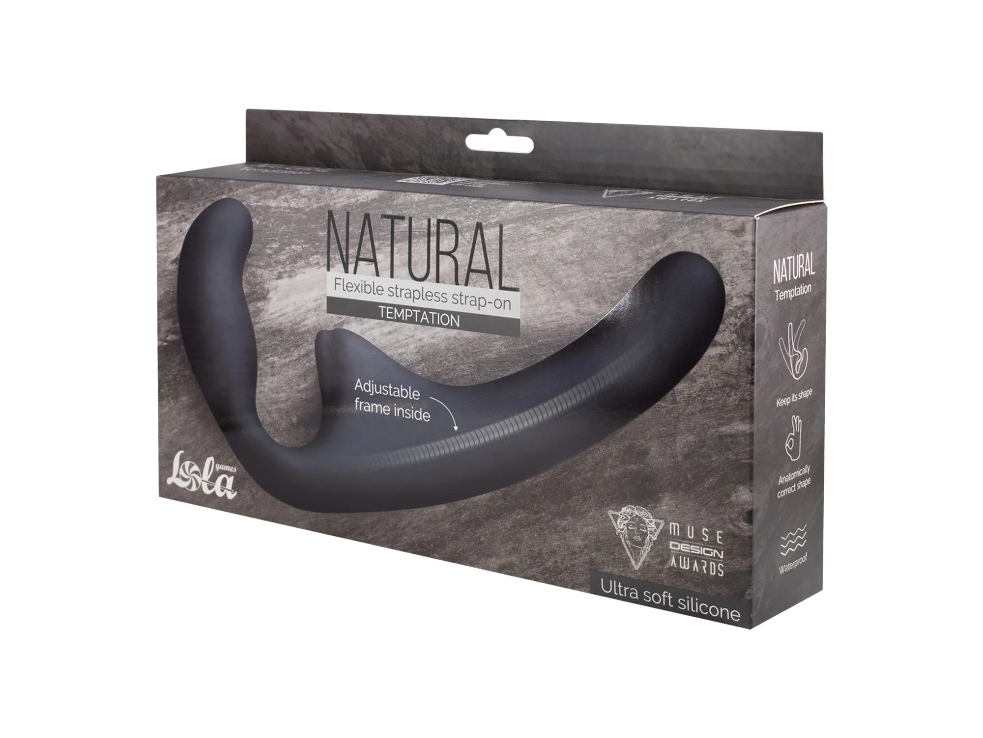 гнущийся безремневой страпон natural temptation black 5011-02lola в Воронеже