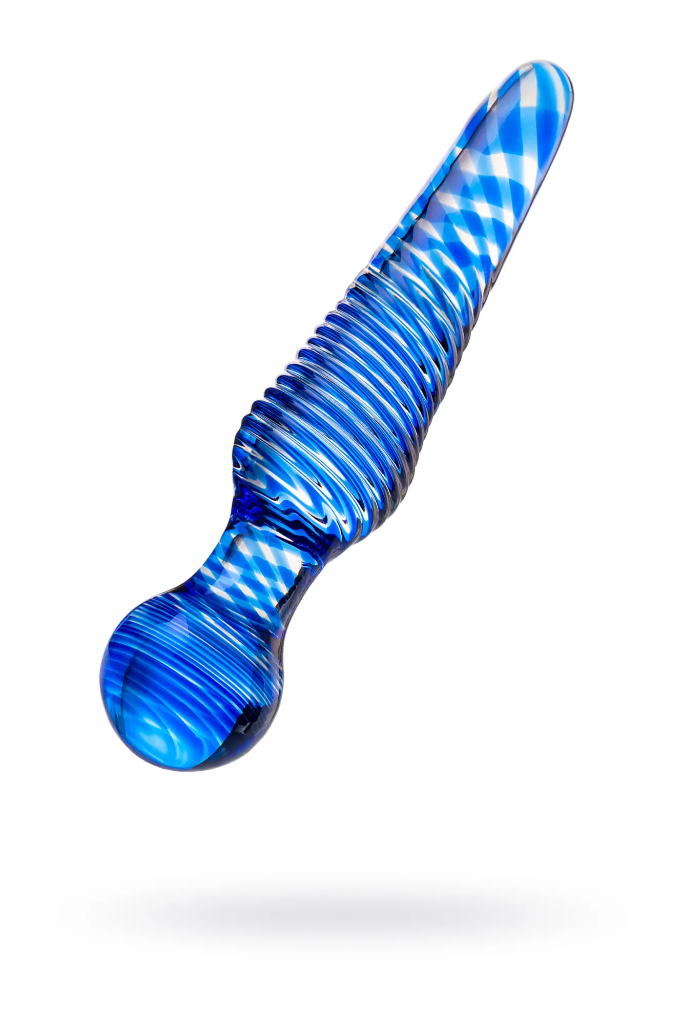 двусторонний фаллоимитатор sexus glass, стекло, синий, 17 см в Воронеже