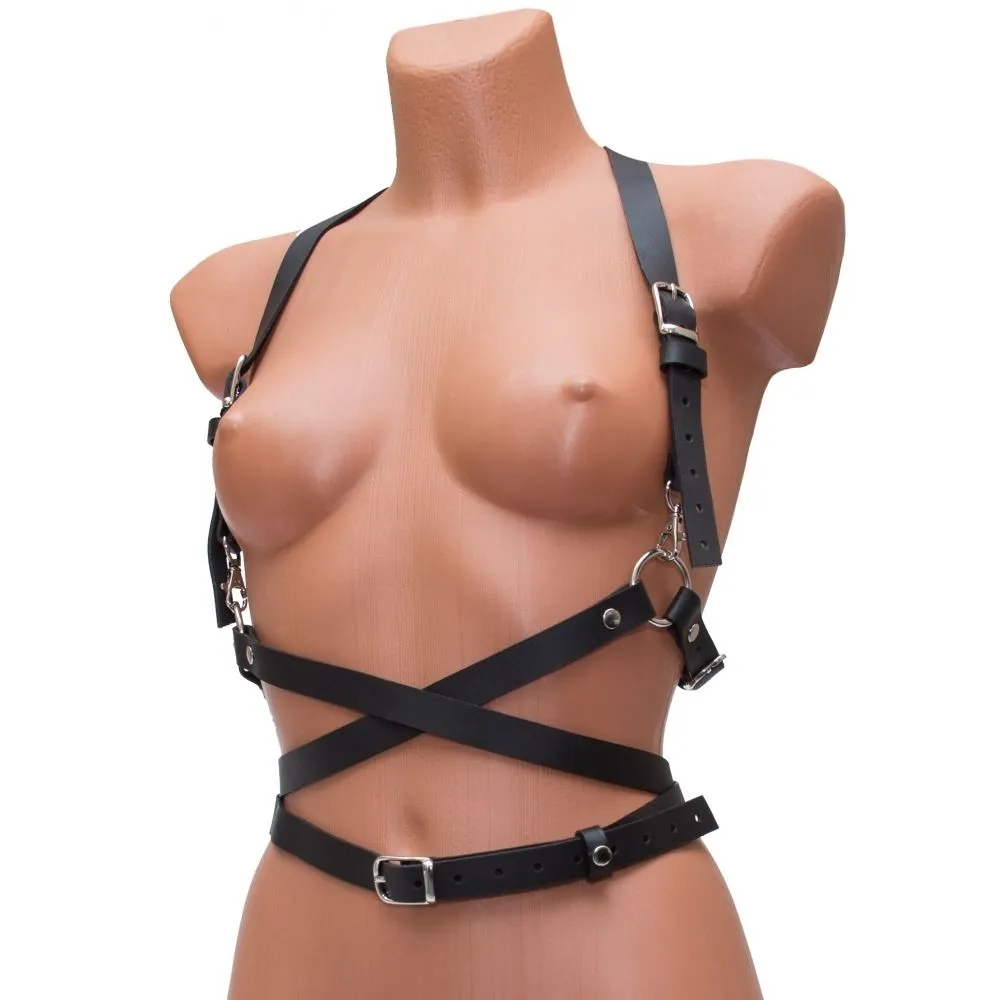 Бондажный комплект женский Lapin Rose с перехлестом на животе, S