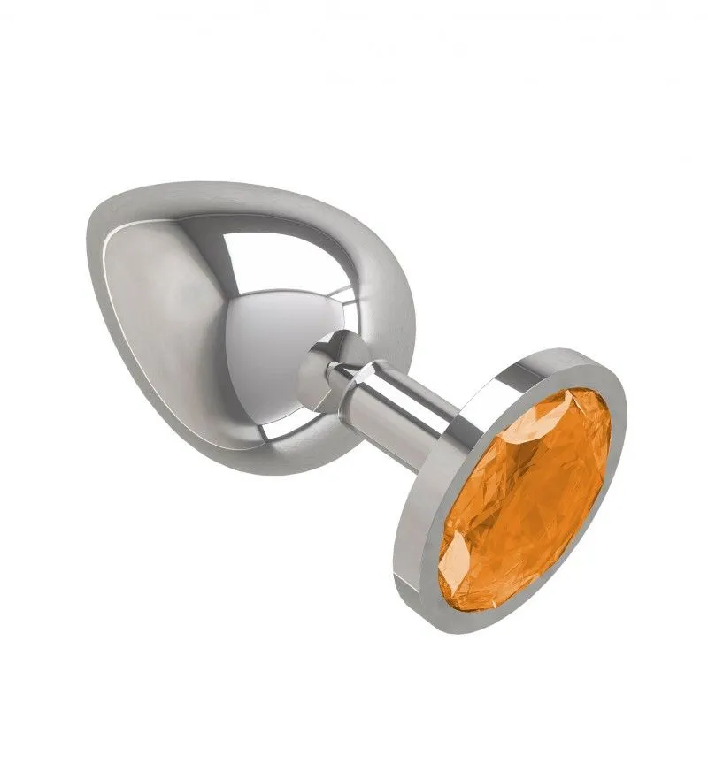 анальная втулка silver большая с оранжевым кристаллом в Воронеже