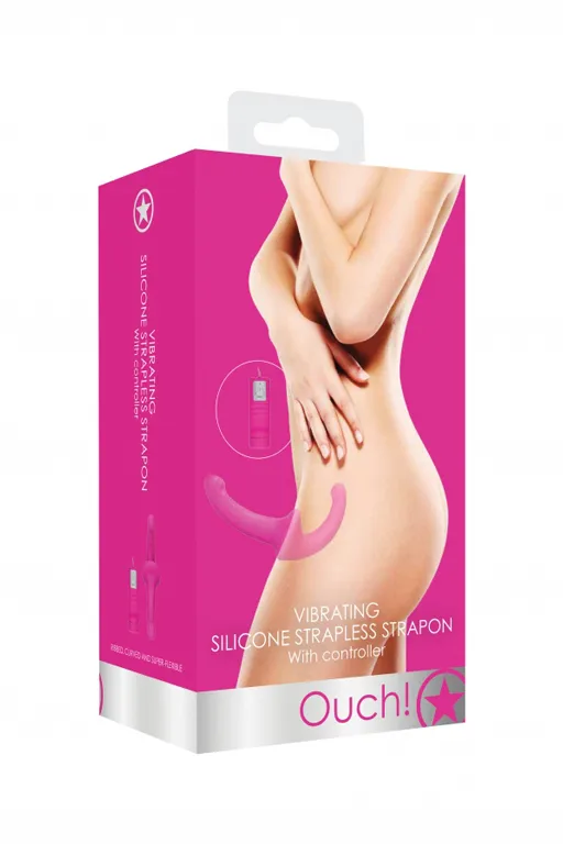 Безремневой страпон с вибрацией и пультом управления Vibrating Silicone Strapless Strapon