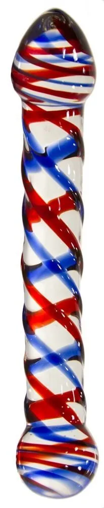 стимулятор стеклянный двойной arno 077, красно-синий в Воронеже