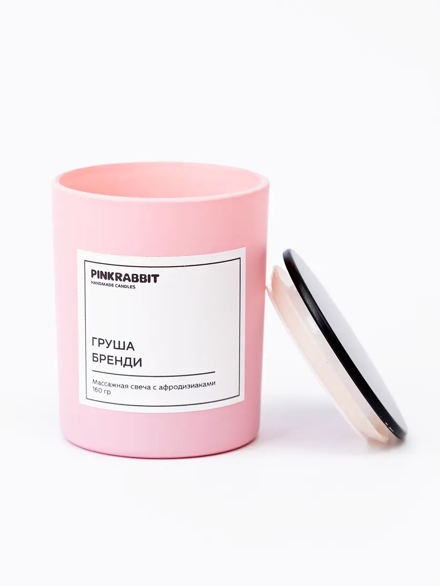 свеча ручной работы pink rabbit hand made груша, бренди 160гр в Воронеже