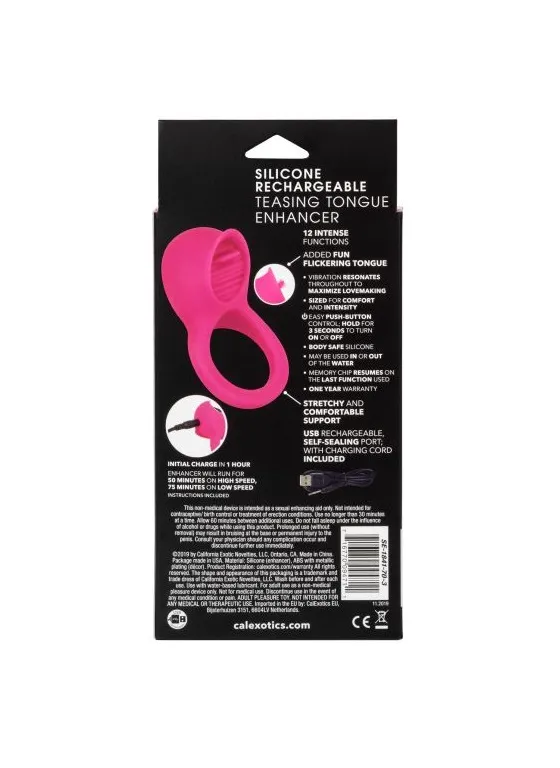 перезарежаемое эрекционное кольцо с имитацией оральных silicone rechargeable teasing tongue enhancer в Воронеже