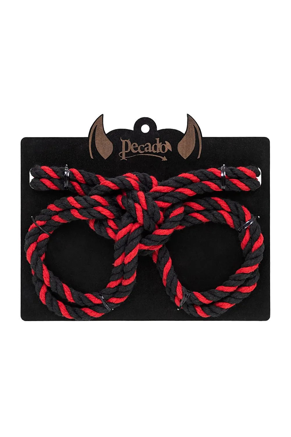 наручники-оковы pecado bdsm, "узел-альфа", из хлопковой веревки, черно-красные, 3,3 м в Воронеже
