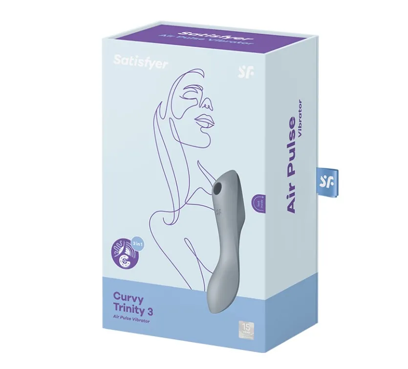 вакуумный массажер satisfyer curvy trinity 3 bluegrey 036533sa в Воронеже
