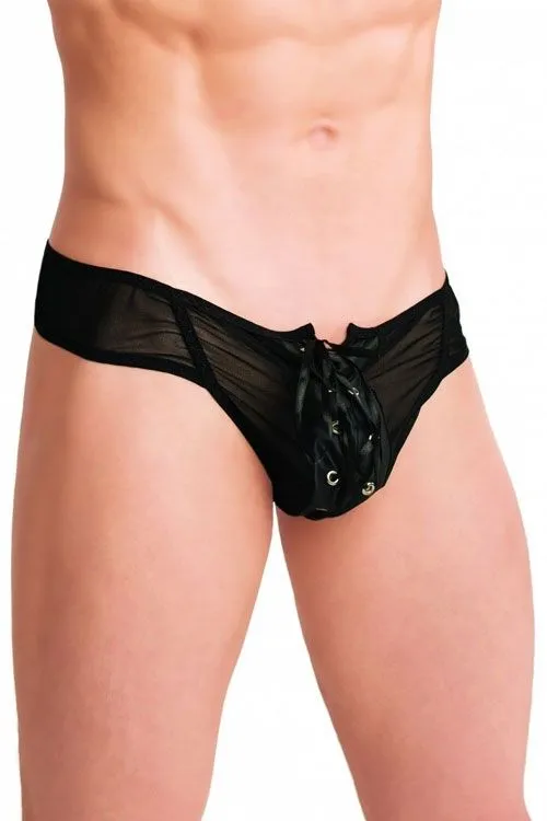 Эротическое трусы мужские flirton со шнуровкой, черные в Воронеже