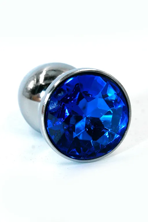 Анальная пробка "Small" хромированная dark blue