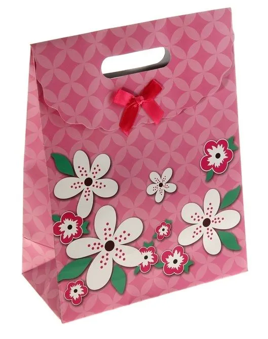 Пакет с клапаном Сима Ленд Цветы, розовый