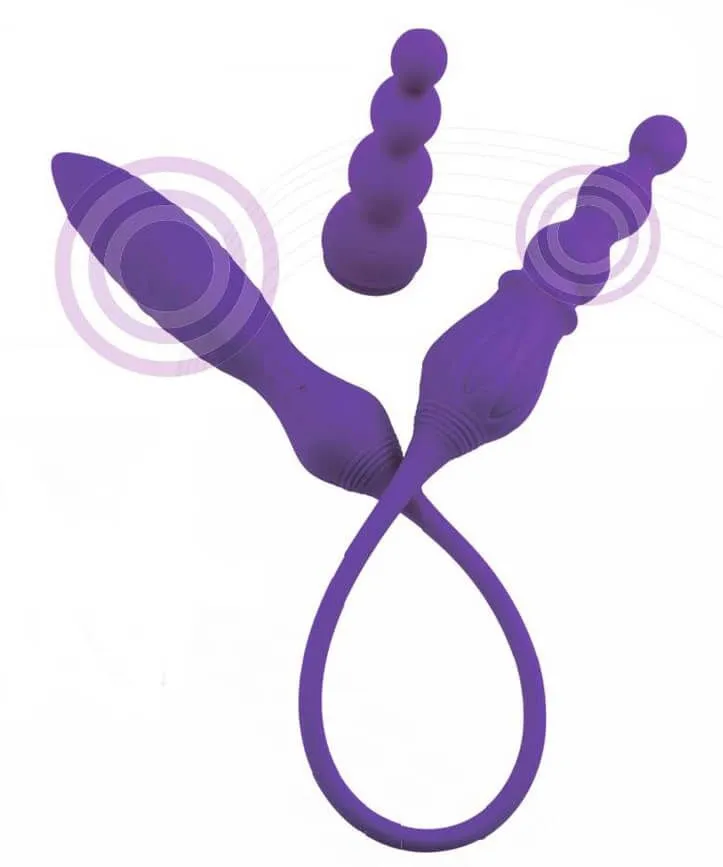 вибратор adrien lastic 2х со сменными насадками, фиолетовый в Воронеже