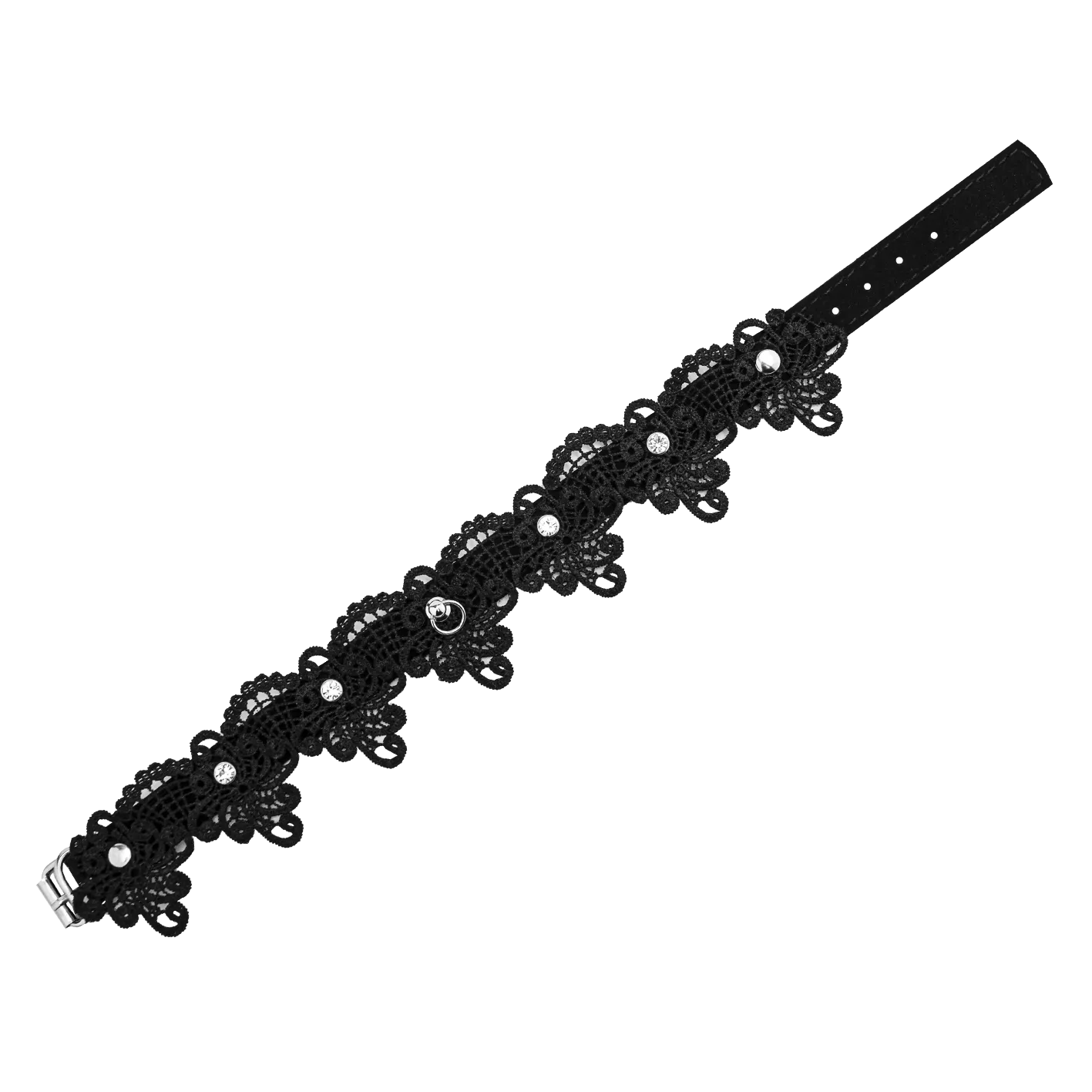 чокер pinkrabbit шарм кружевной со стразами, чёрный в Воронеже