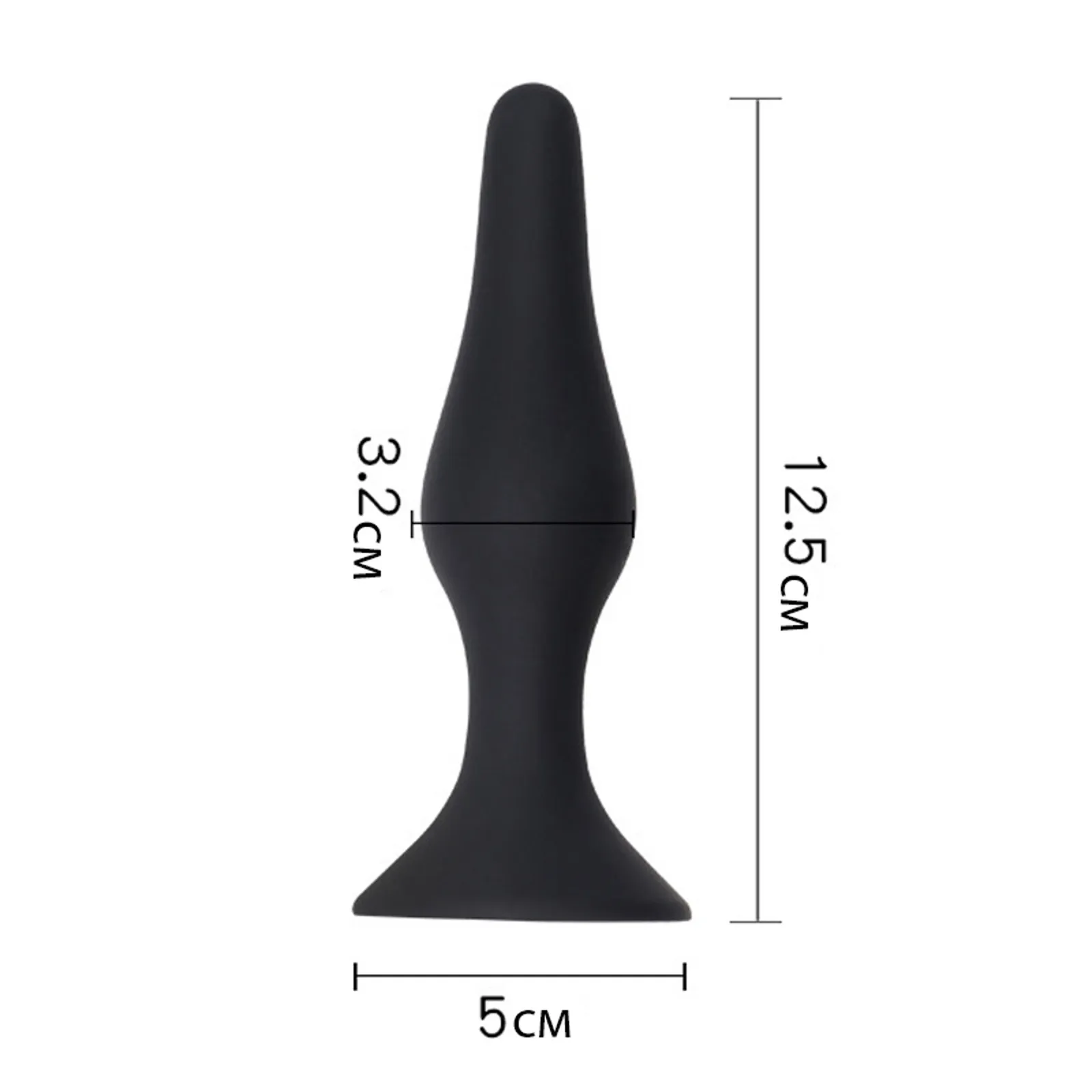 анальная пробка, оки-чпоки, конус, soft силикон, 12,5 х 3,2 см, черный в Воронеже