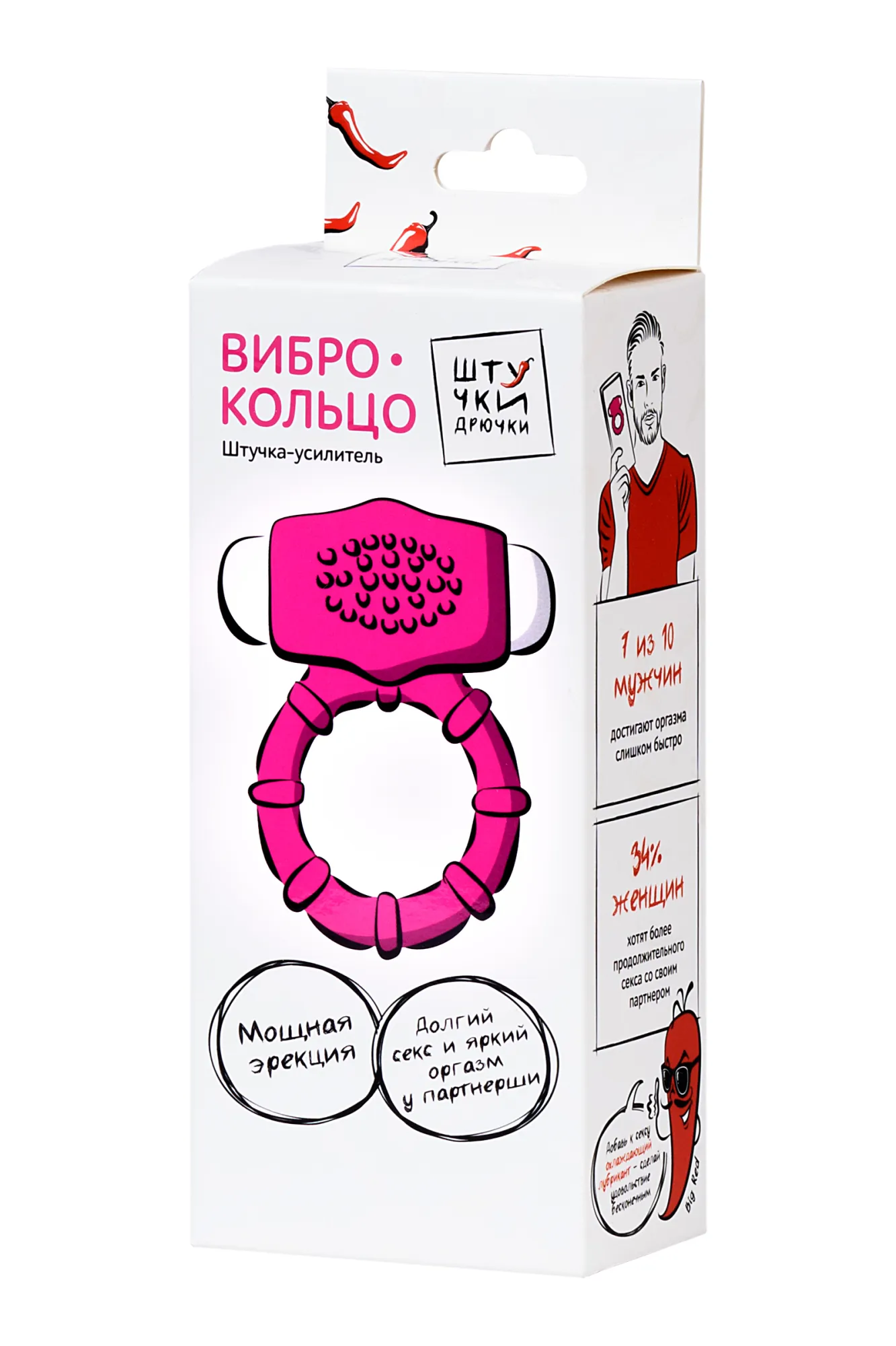 эрекционное кольцо на пенис штучки-дрючки, силикон, розовый, ø 2,5 см в Воронеже