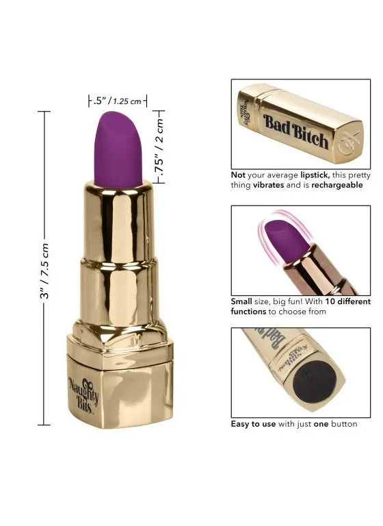 перезаряжаемый миниатюрный вибромассажер в виде помады naughty bits bad bitch lipstick в Воронеже