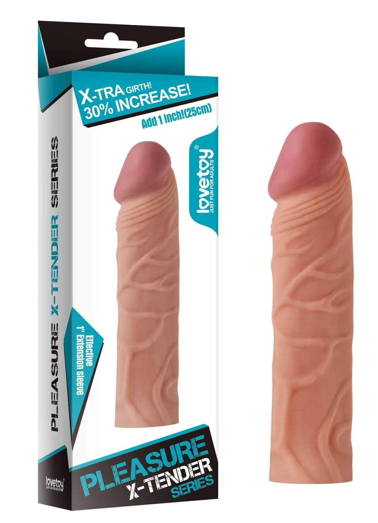 удлиняющая насадка lovetoy pleasure x-tender, телесная в Воронеже