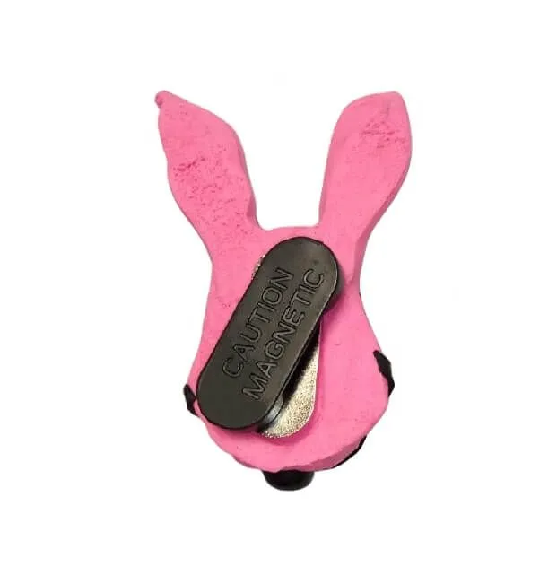 брошь pinkrabbit розовый кролик с черным кляпом, на магните в Воронеже