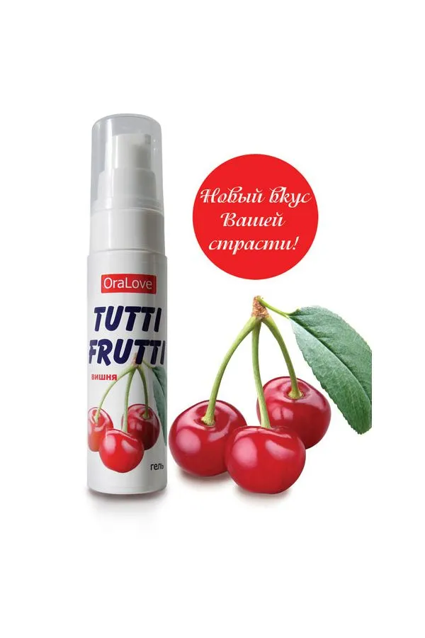 съедобная гель-смазка tutti-frutti для орального секса со вкусом вишни, 30 г в Воронеже