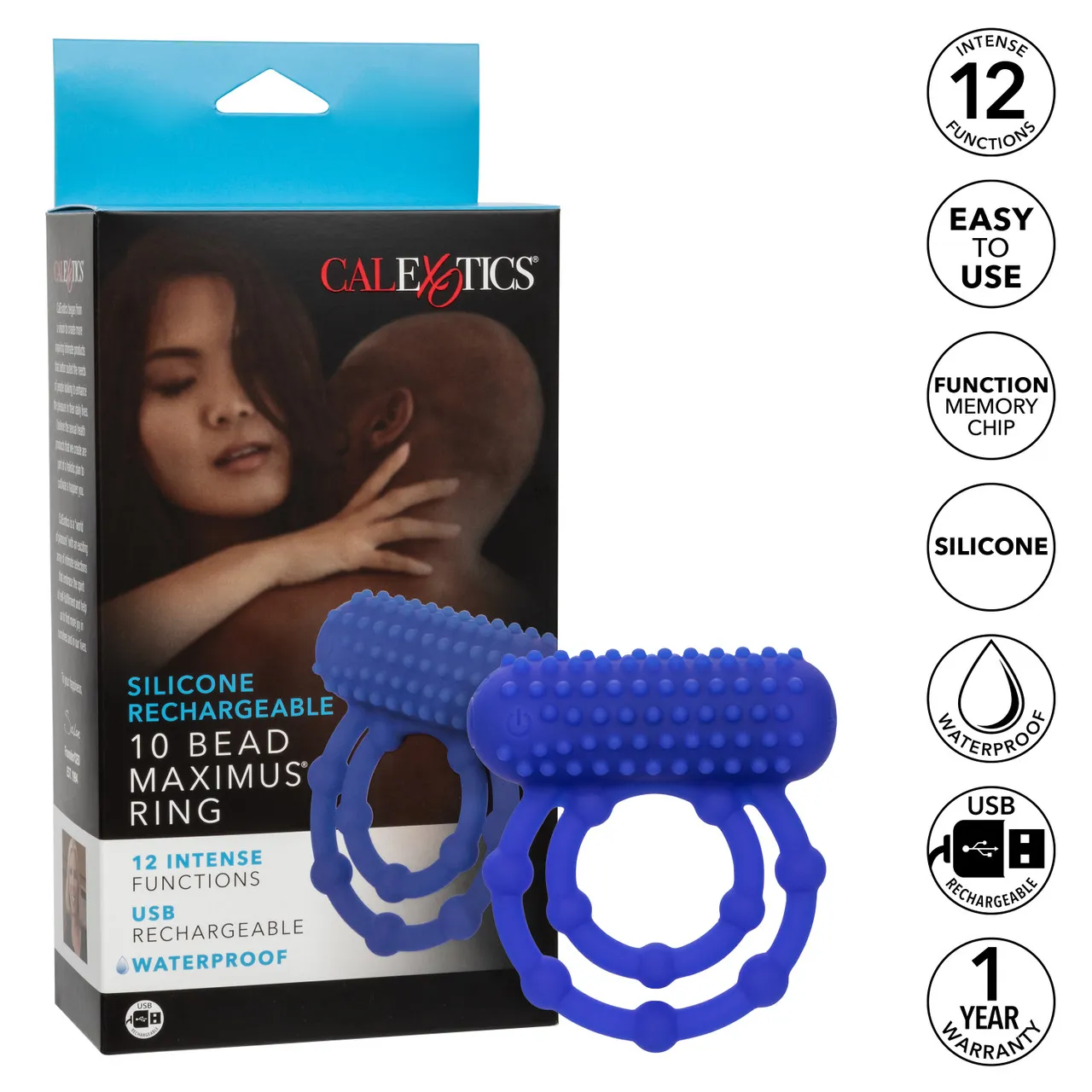 эрекционное двойное виброкольцо silicone rechargeable 10 bead maximus ring в Воронеже