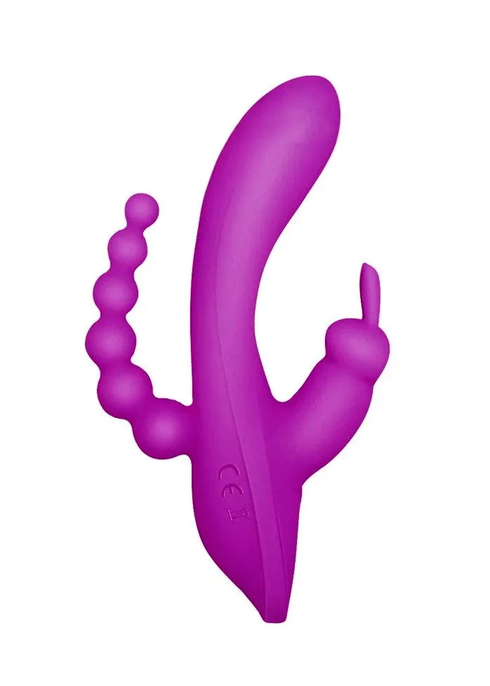 вибромассажер 3 в 1, фиолетовый в Воронеже