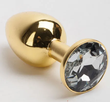 анальная пробка золото со вставкой белый страз s 47005-mm в Воронеже