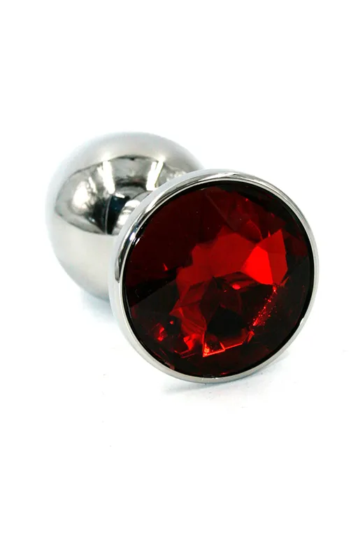 Анальная пробка "Small" хромированная red