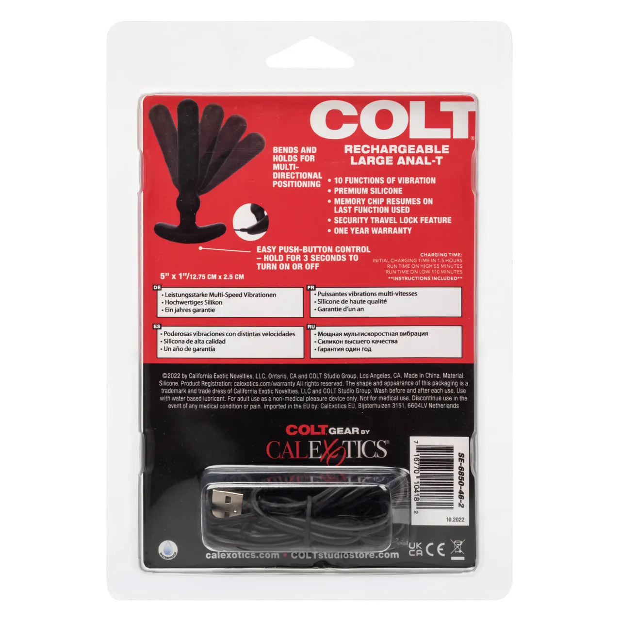 перезаряжаемый анальный вибростимулятор colt rechargeable large anal-t в Воронеже