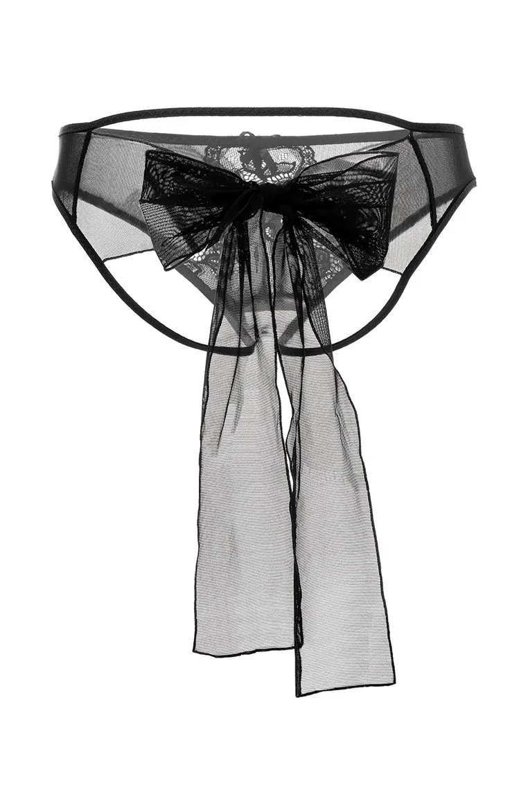 Эротическое эротические трусики с бантом erolanta mia, чёрные в Воронеже