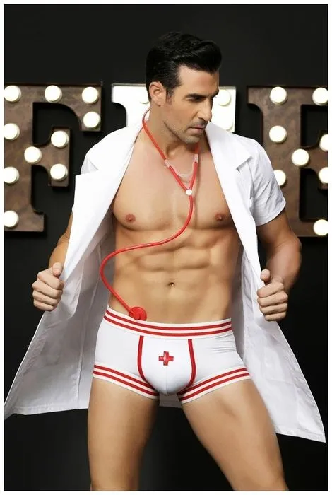 Эротическое костюм доктора candy boy daniel, мужской, бело-красный в Воронеже