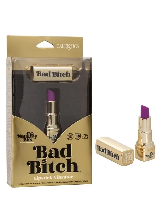 Перезаряжаемый миниатюрный вибромассажер в виде помады Naughty Bits Bad Bitch Lipstick