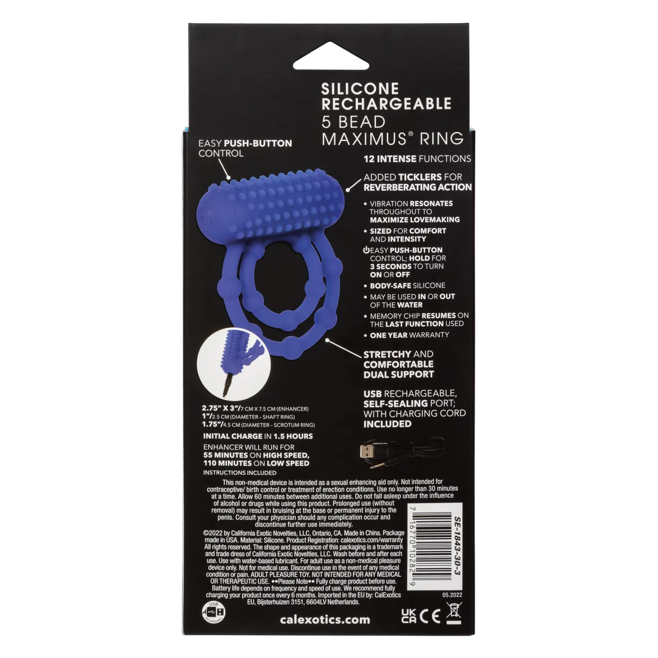 эрекционное двойное виброкольцо silicone rechargeable 10 bead maximus ring в Воронеже