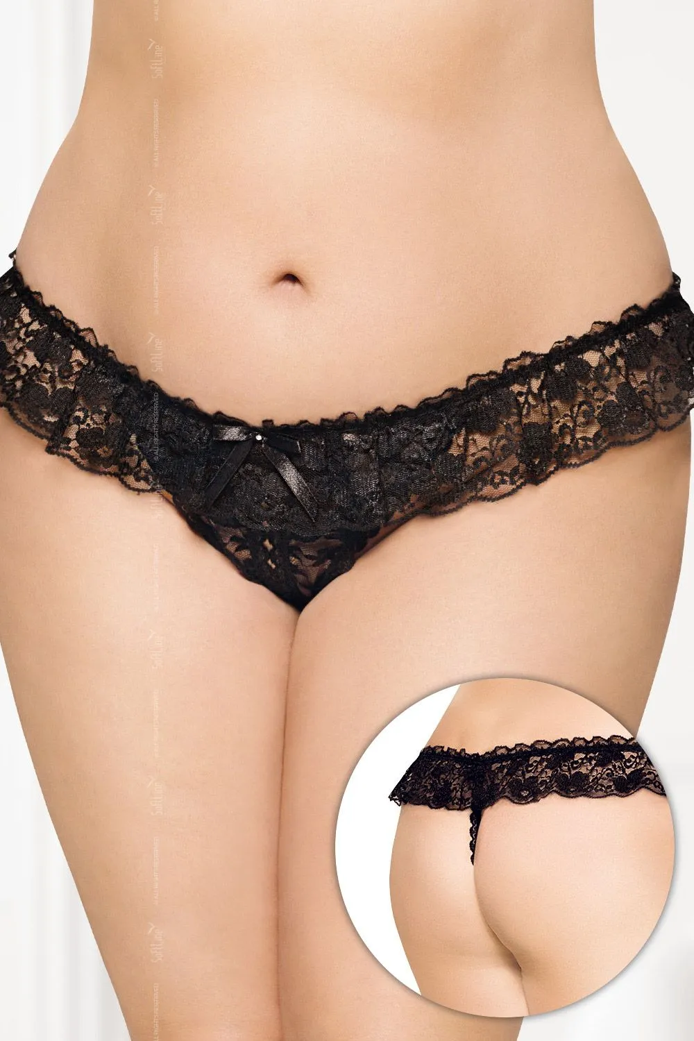 Эротическое трусики кружевные softline collection, черный, xl/xxxl в Воронеже