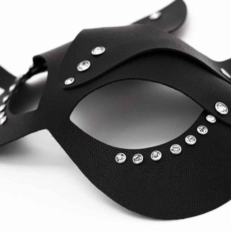 маска кошки со стразами pinkrabbit , чёрная в Воронеже