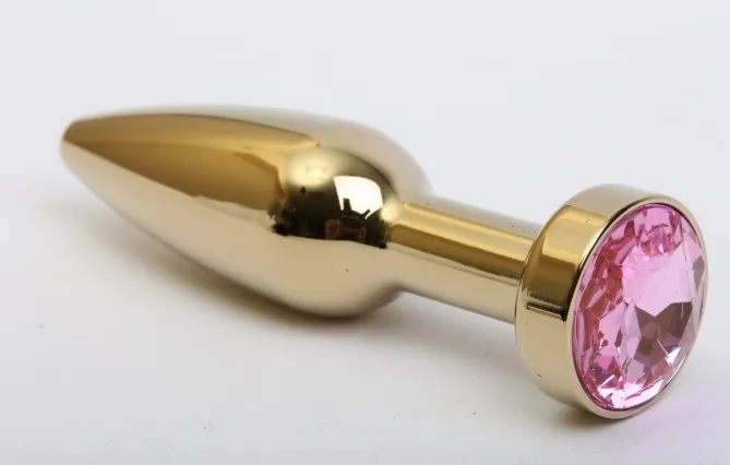 анальная пробка золото с розовым стразом 11,2х2,9см 47198-6mm в Воронеже
