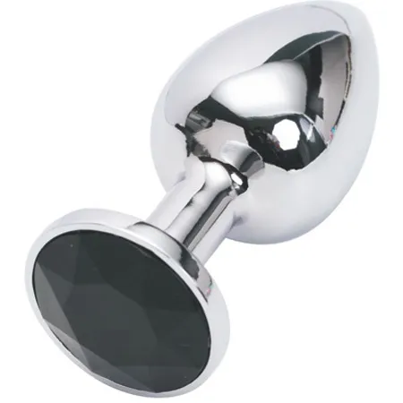 анальная пробка серебро со вставкой черный страз s 47022-mm в Воронеже