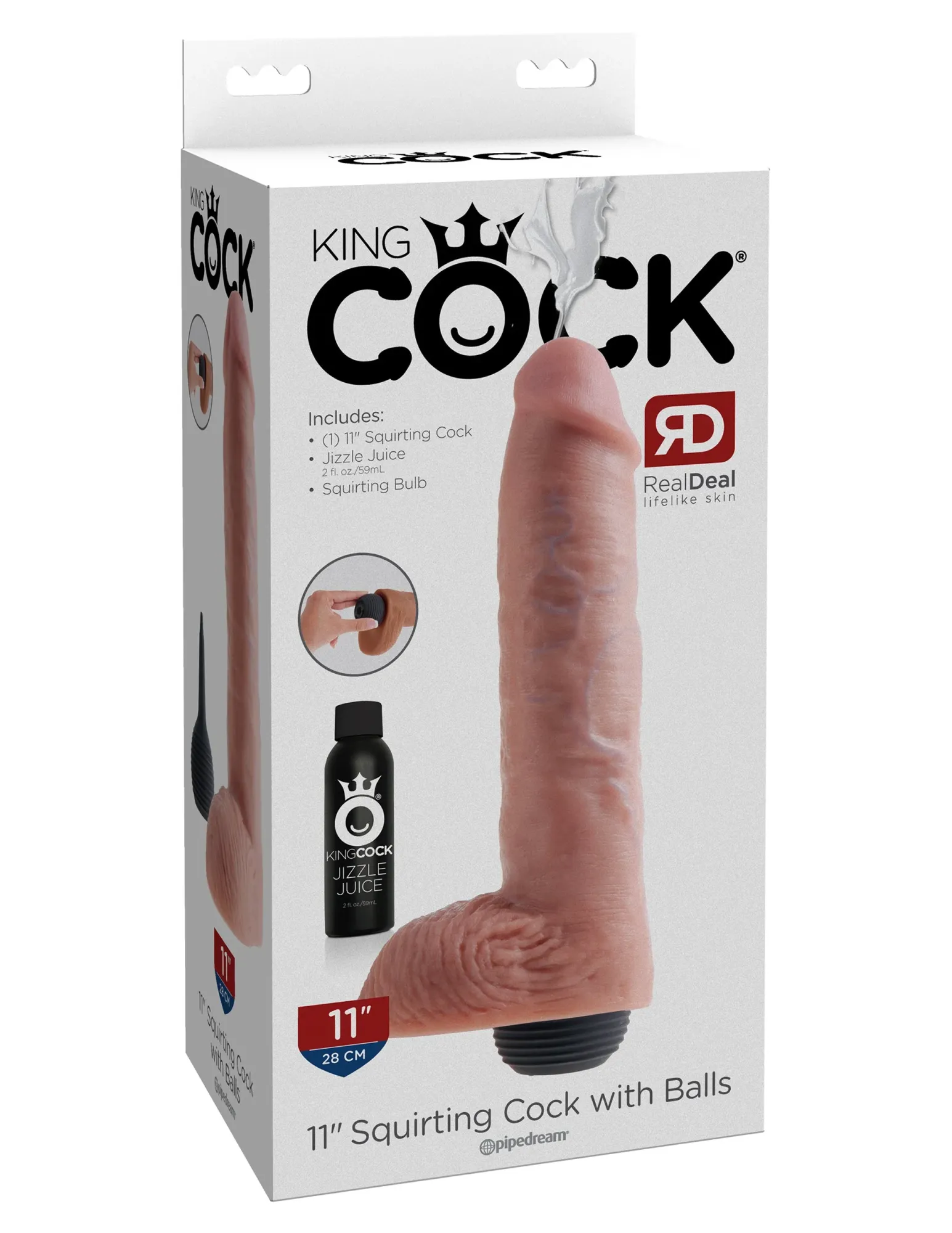 Фаллоимитатор с имитацией семяизвержения King Cock 11" Squirting Pipedream 560521PD