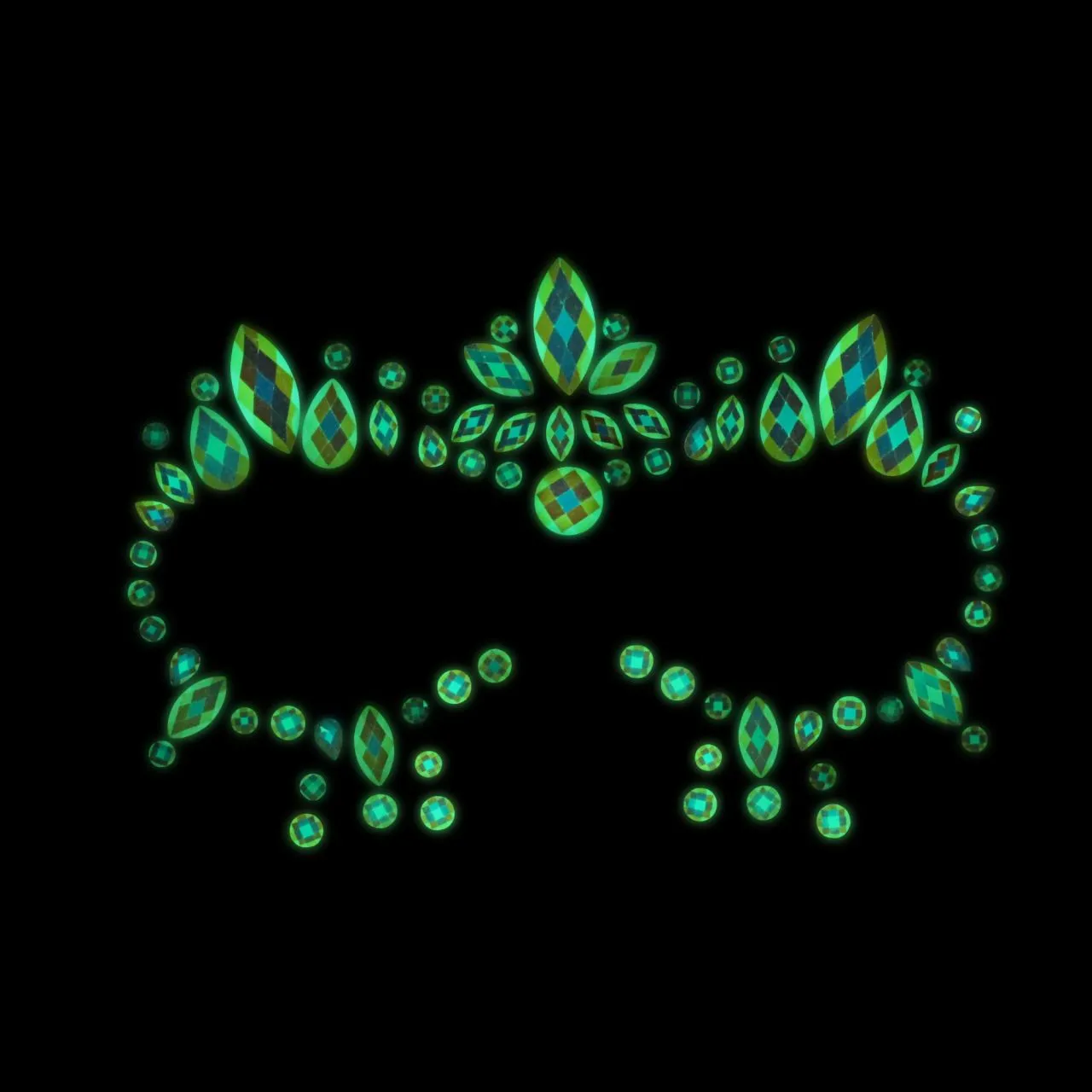 декоративное украшение (камни) на клеевой основе body jewelry stickers - face - glow in the dark - o в Воронеже