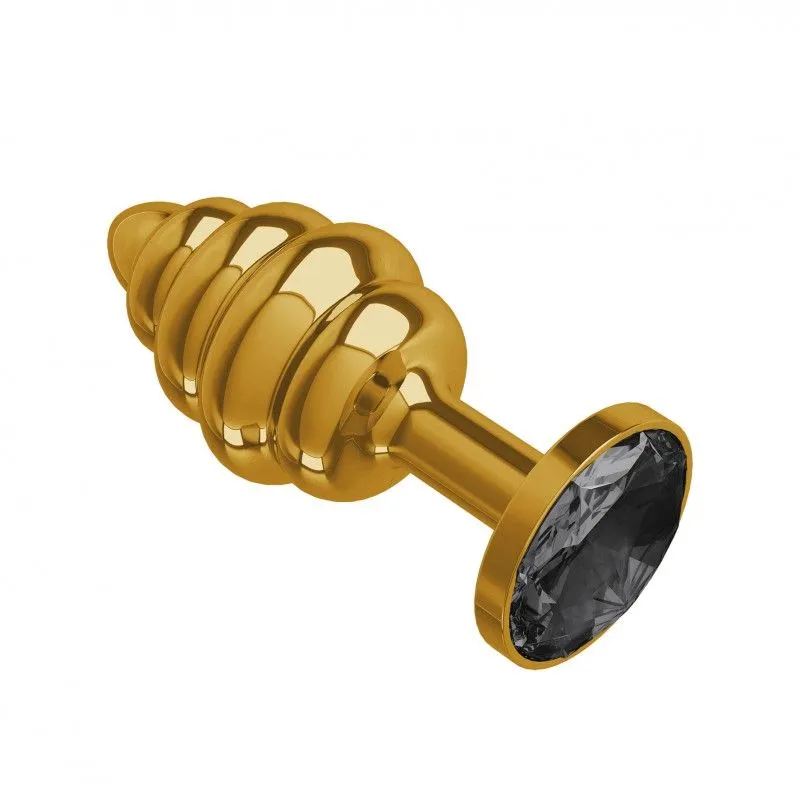 анальная втулка gold spiral с черным кристаллом в Воронеже