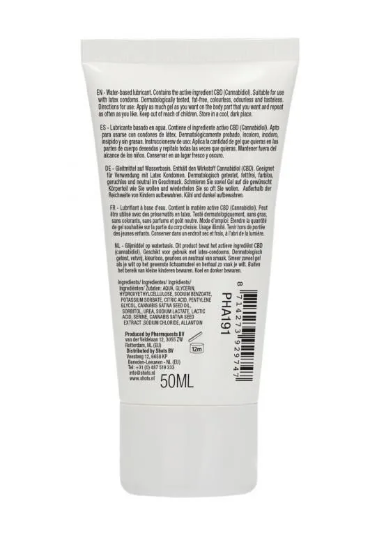 лубрикант на водной основе natural cbd, 50 мл в Воронеже