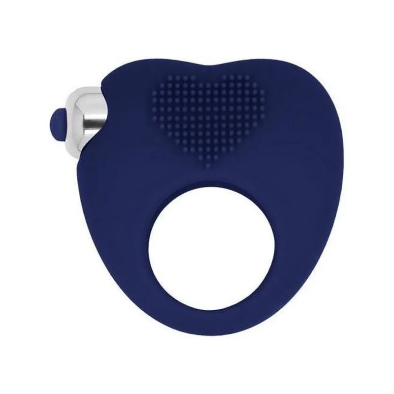 Эрекционное виброкольцо Aubin 10 Speed, синее